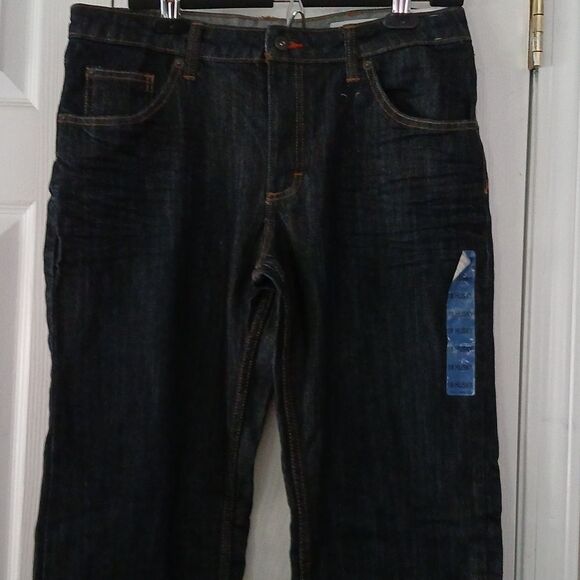 Lee Dungarees Relaxed Straight Sure to Fit Adjustable Waistband Dark Wash SZ 18 - Picture 3 of 8